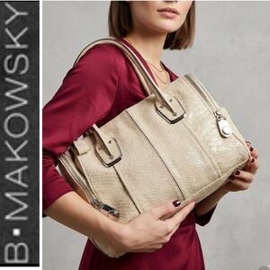 B. Makowsky Leather Satchel